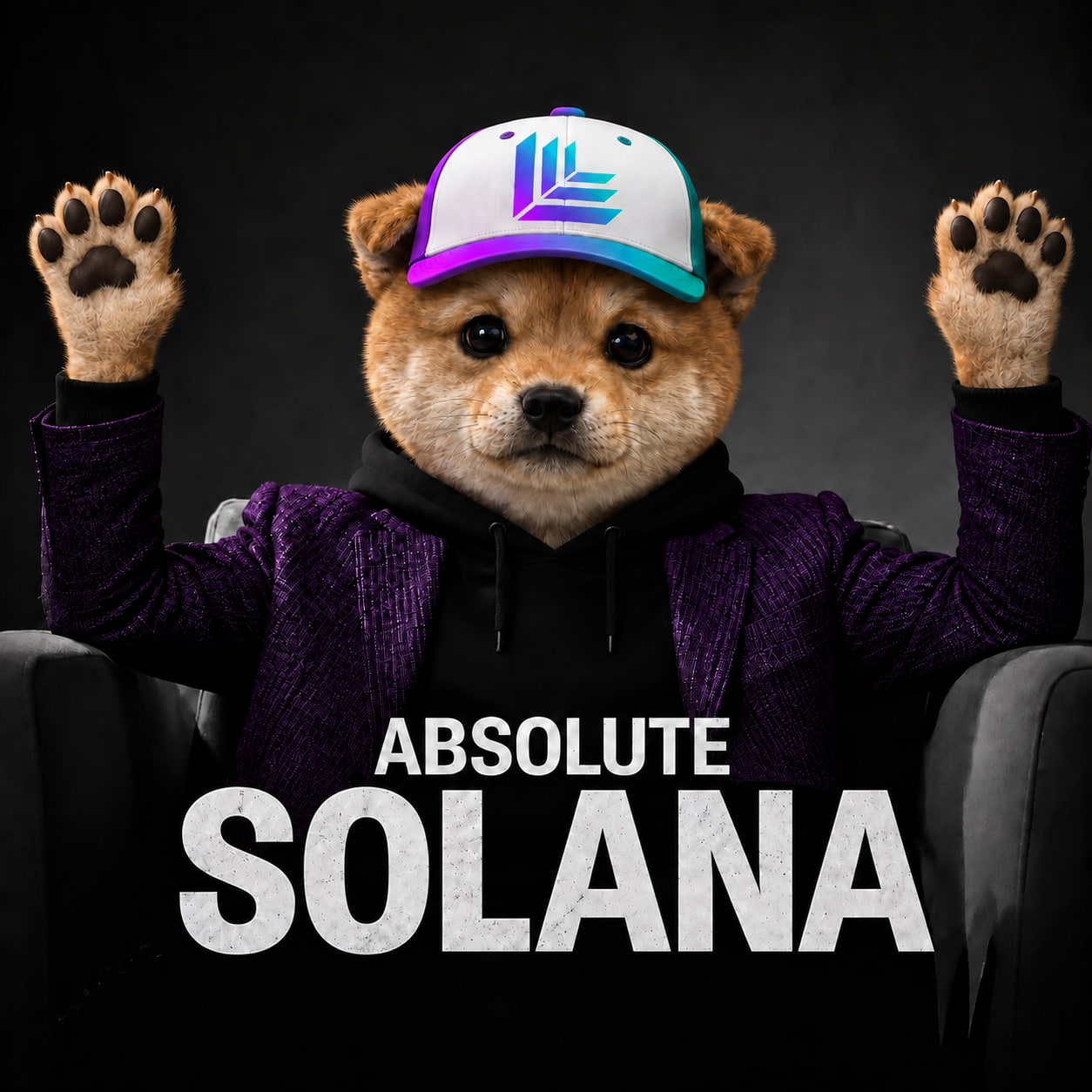 LOOM raising both paws in the Absolute Solana meme
